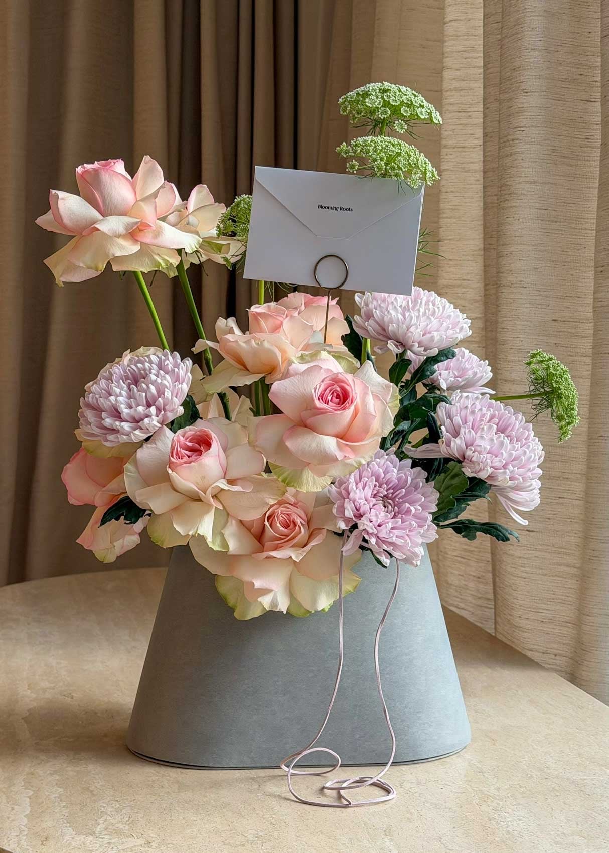 Pastel Garden Leather Basket