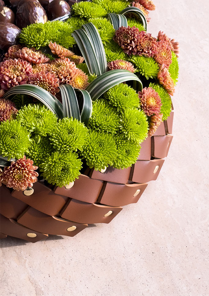 Cocoa Bloom Garden flowers and chocolates basket
