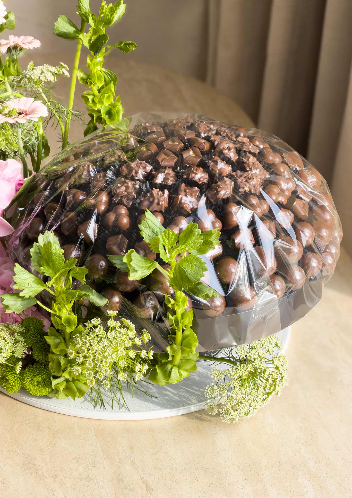 Sunken Garden flowers and chocolates tray