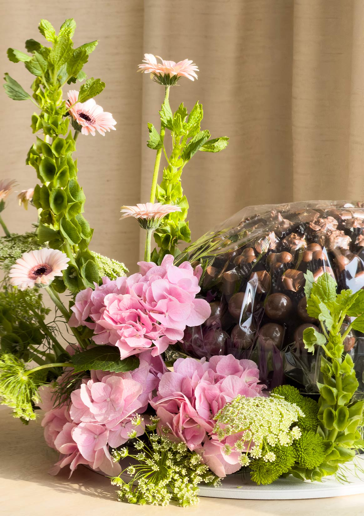 Sunken Garden flowers and chocolates tray