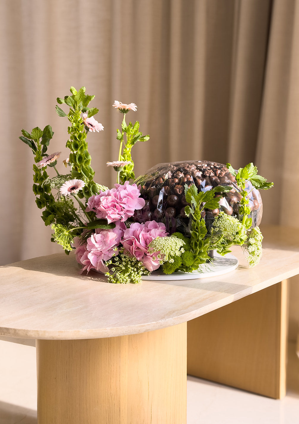 Sunken Garden flowers and chocolates tray