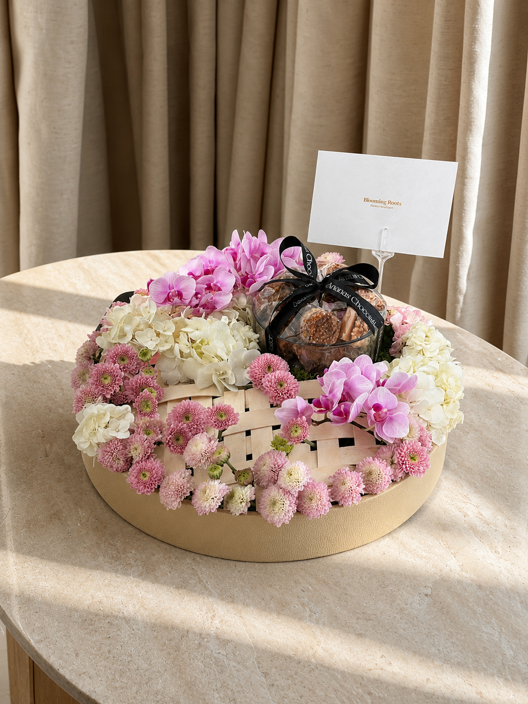 Secret Serenity Flowers and Chocolates Tray
