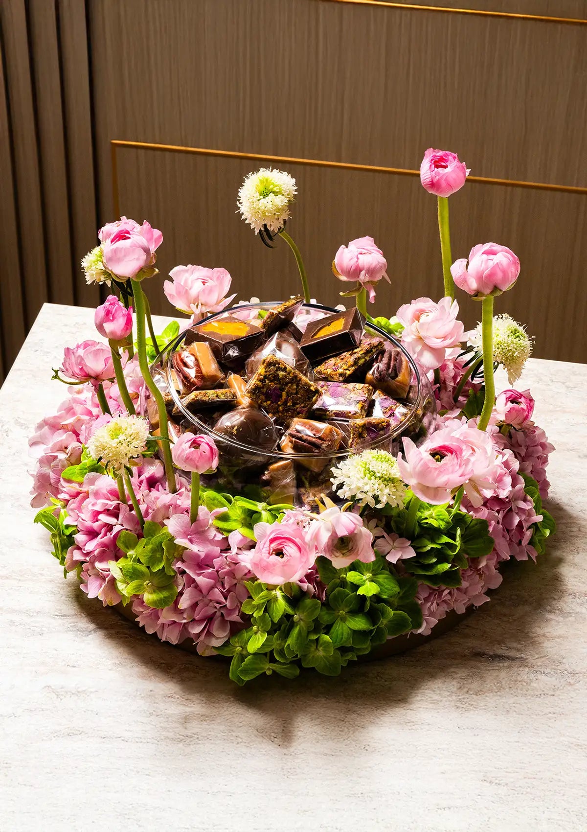 Flowers and Chocolates round tray