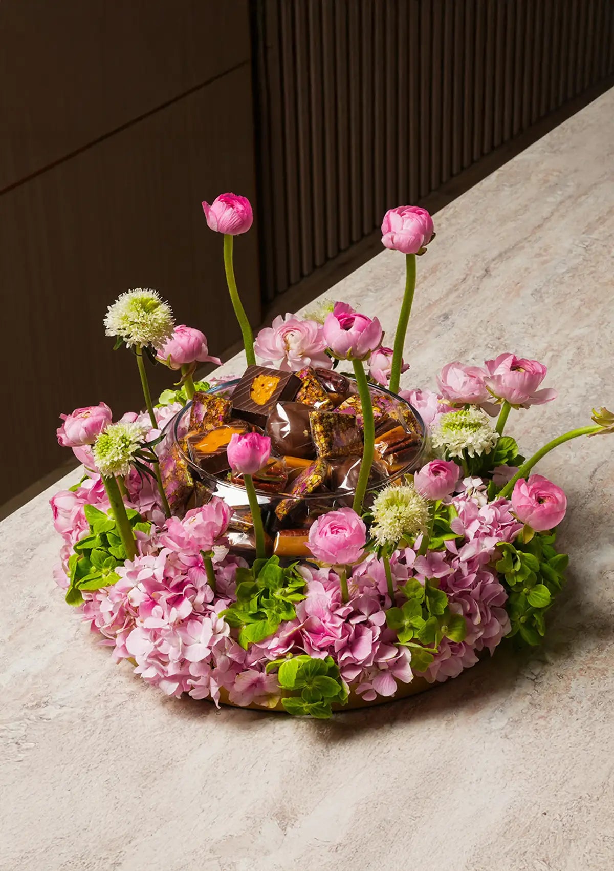 Flowers and Chocolates round tray