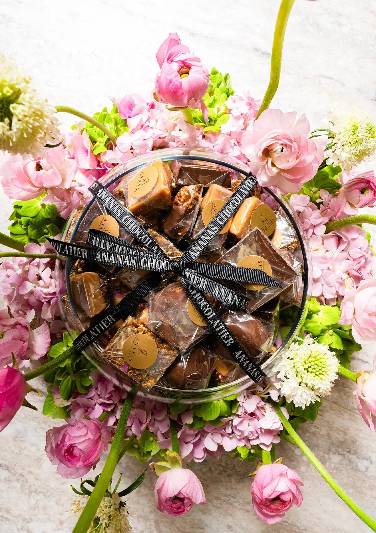 Flowers and Chocolates round tray