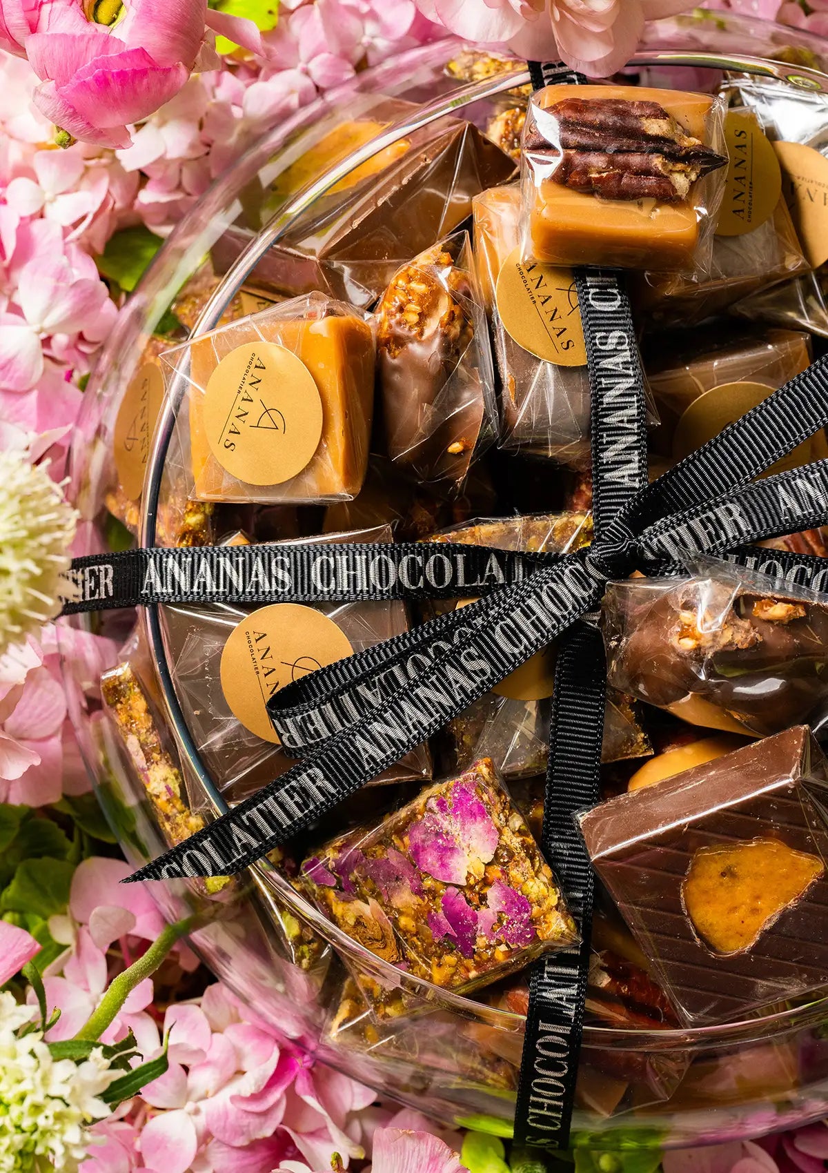 Flowers and Chocolates round tray