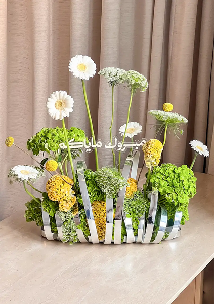 Silver Bloom Symphony – Floral Arrangement