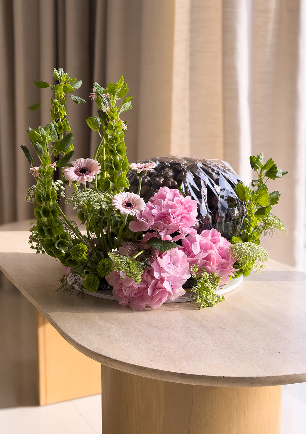 Sunken Garden flowers and chocolates tray